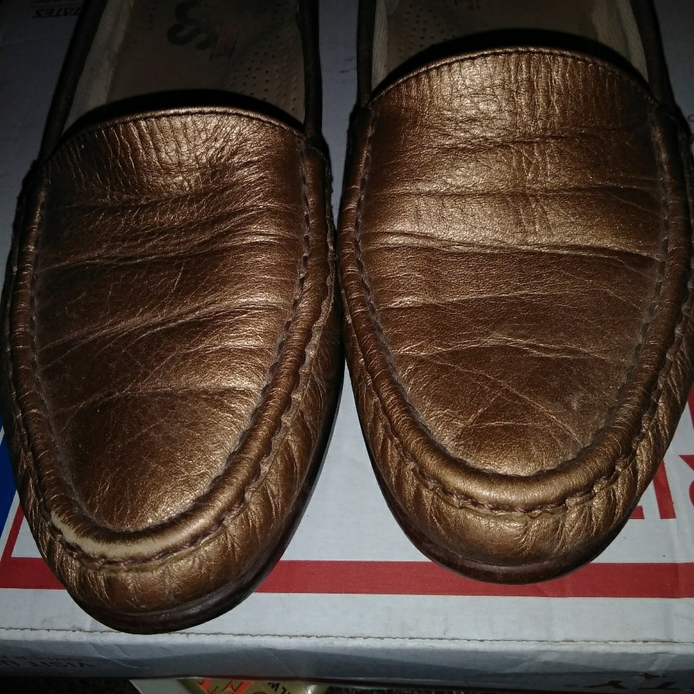Gold Leather loafers size 10 "2/$12 sale !!"